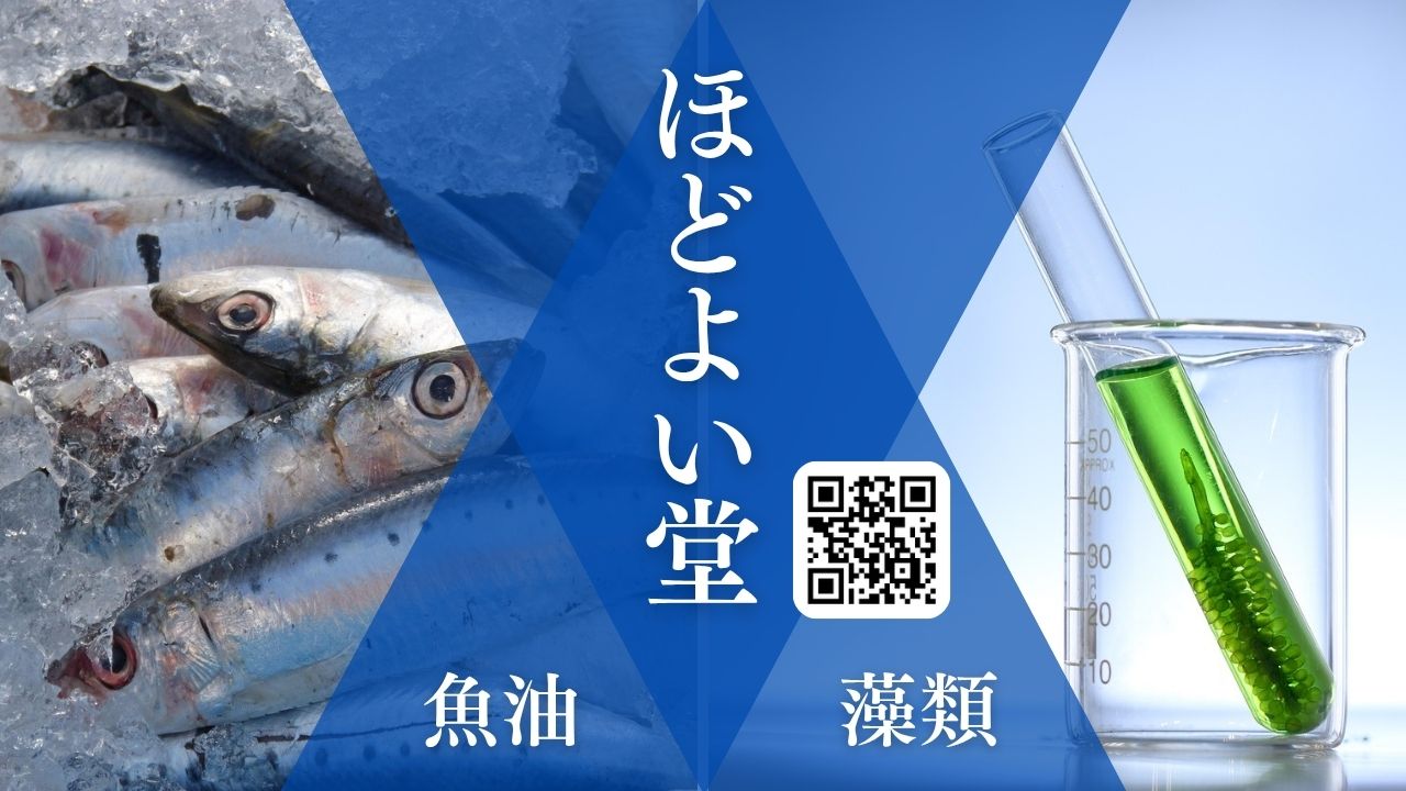 青魚と藻類とオメガ3のイメージ