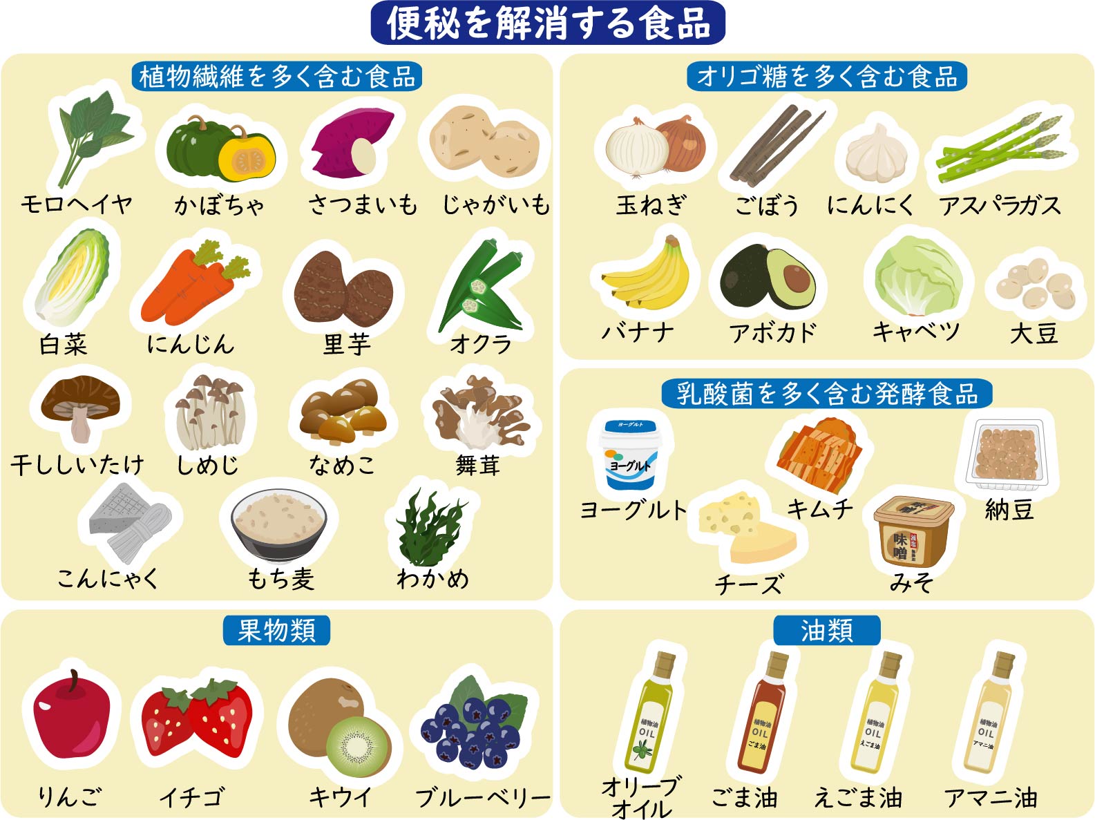 自然な食材と腸活のイメージ