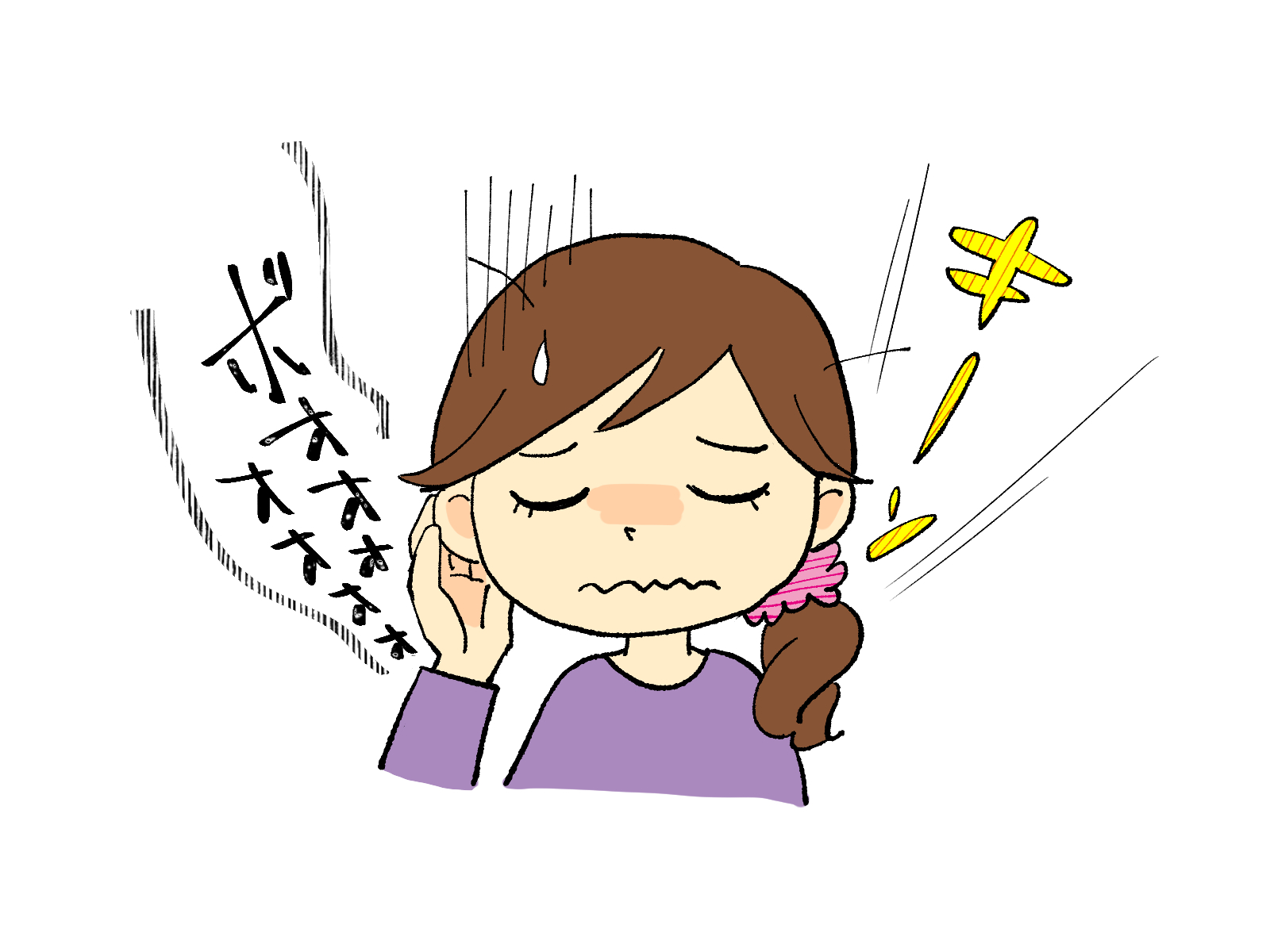 耳鳴りや不調に悩む女性のイメージ