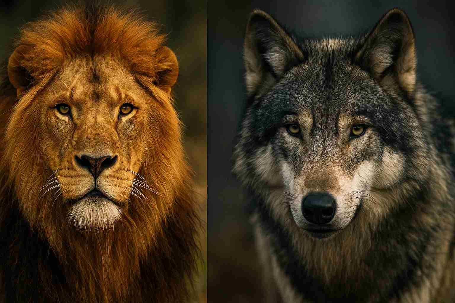 ライオン・オオカミの腸内環境：強酸と胆汁のイメージ