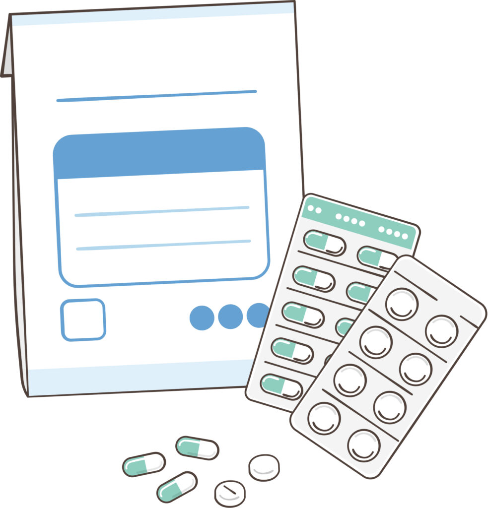 錠剤やカプセルの医薬品を示すイラスト｜漢方と西洋薬の違い解説用画像