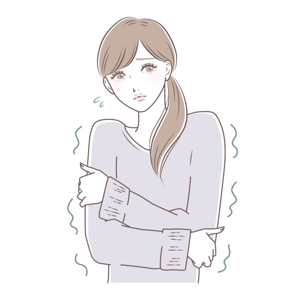 冷えやすい陽虚体質の女性イラスト｜体質チェックでわかる漢方相談の目安