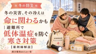 冬の災害、その冷えは命に関わるかも|避難所で低体温症を防ぐ寒さ対策【薬剤師解説】