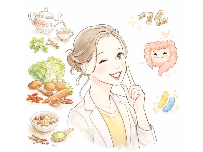 体調のゆらぎと整え方をイメージするイラスト