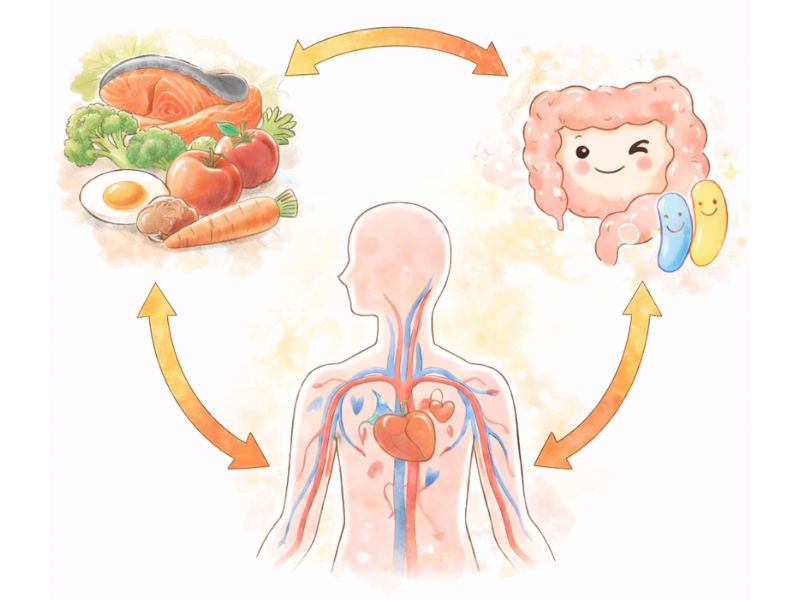養生の3本柱をイメージするイラスト