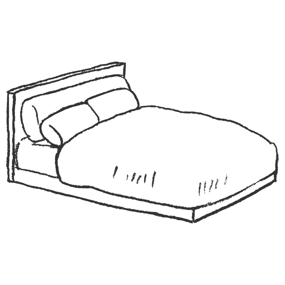 リラックスと休養のイメージ（ベッド）