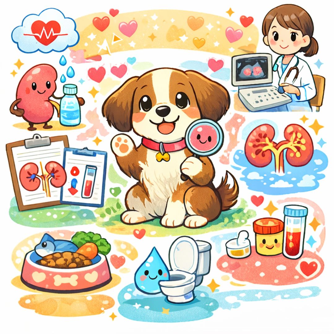 犬の腎臓機能をイメージする写真|血液検査でBUN・クレアチニン・SDMAなどを確認