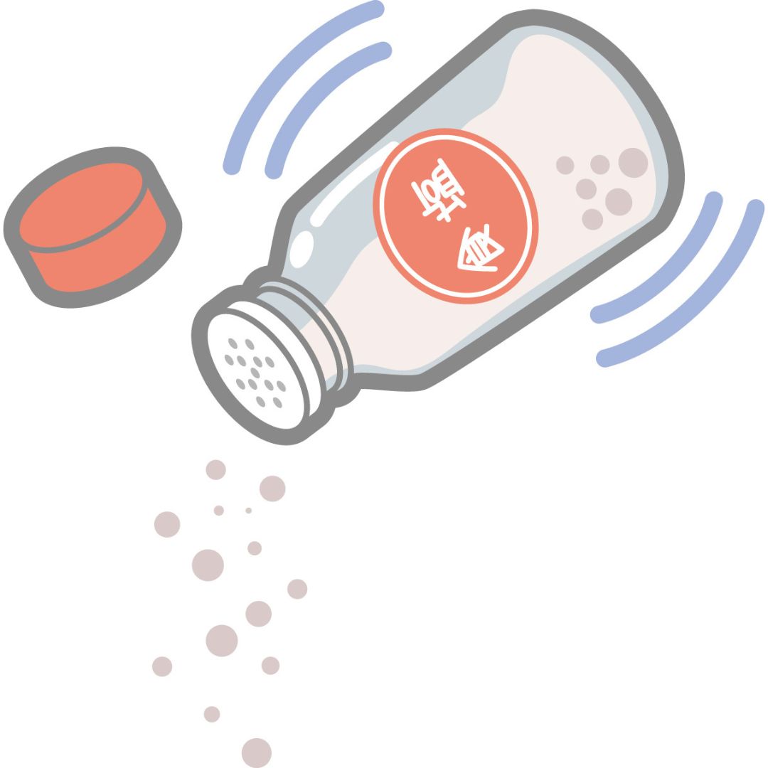 犬の塩分（食塩相当量）と人の食べ物の与え方のイメージ