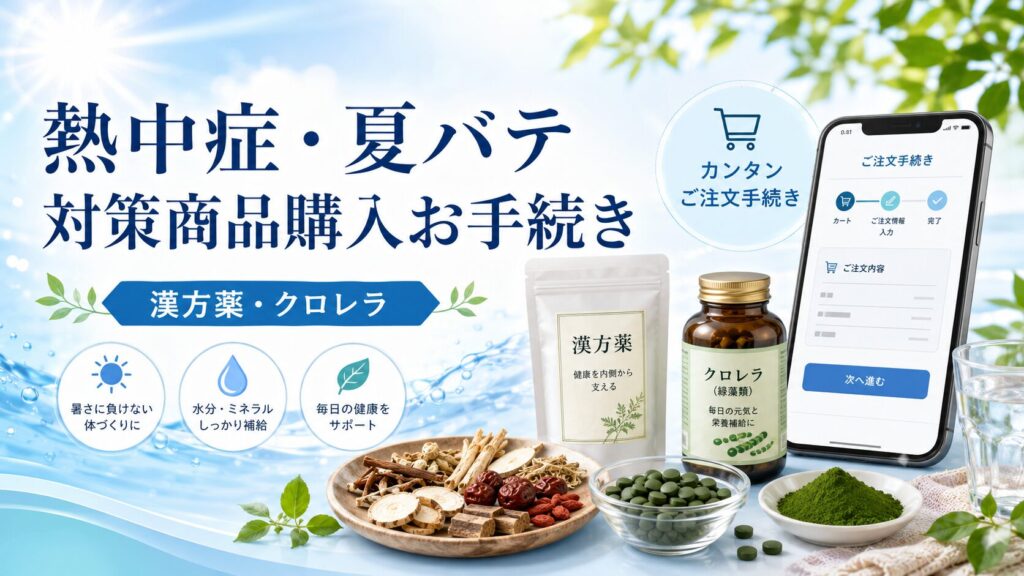 熱中症・夏バテ対策商品購入お手続きの外観