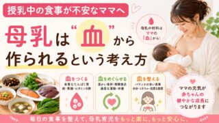 授乳中の食事が不安なママへ｜母乳は“血”から作られるという考え方