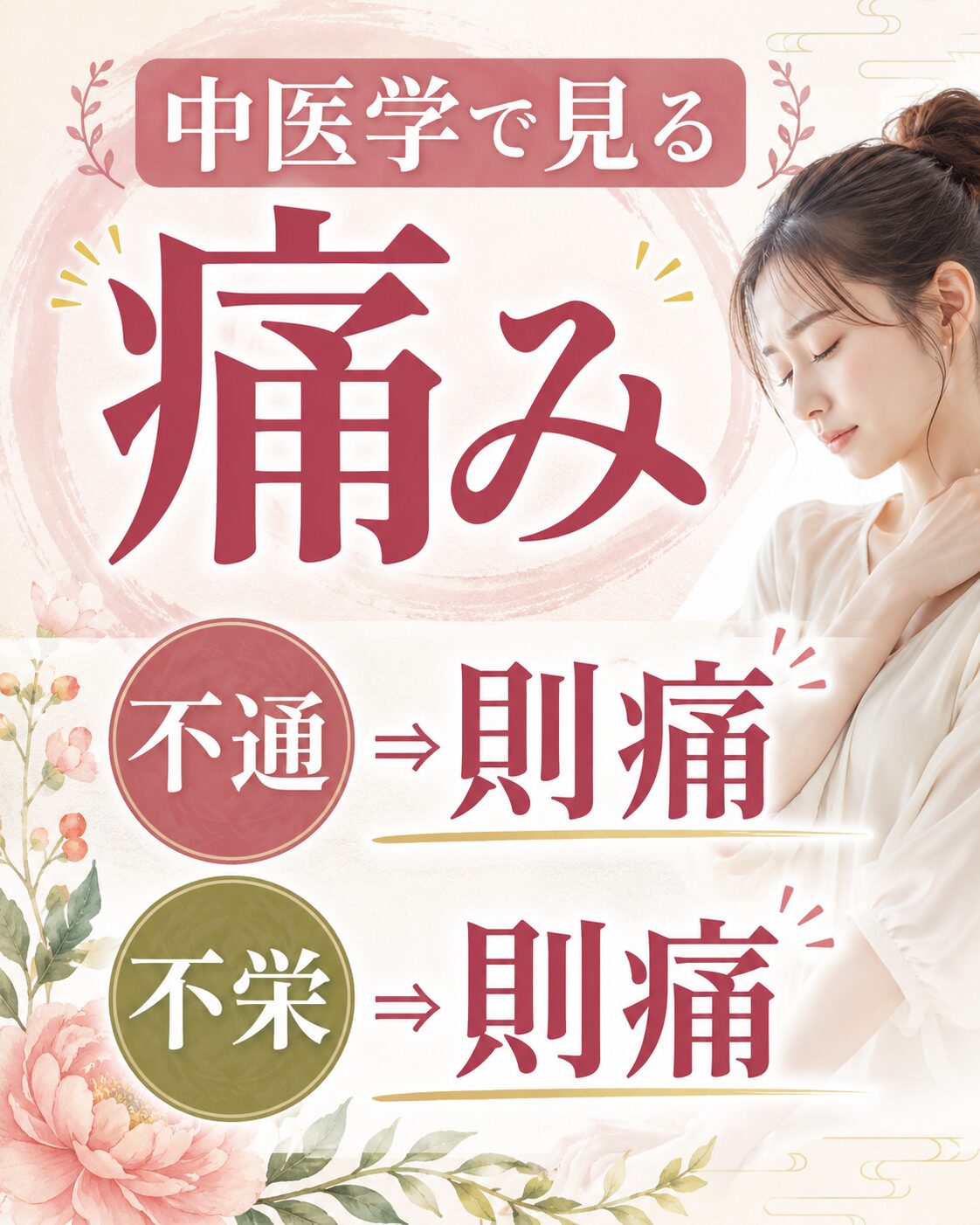 中医学で見る痛み。不通則痛と不栄則痛を解説する画像