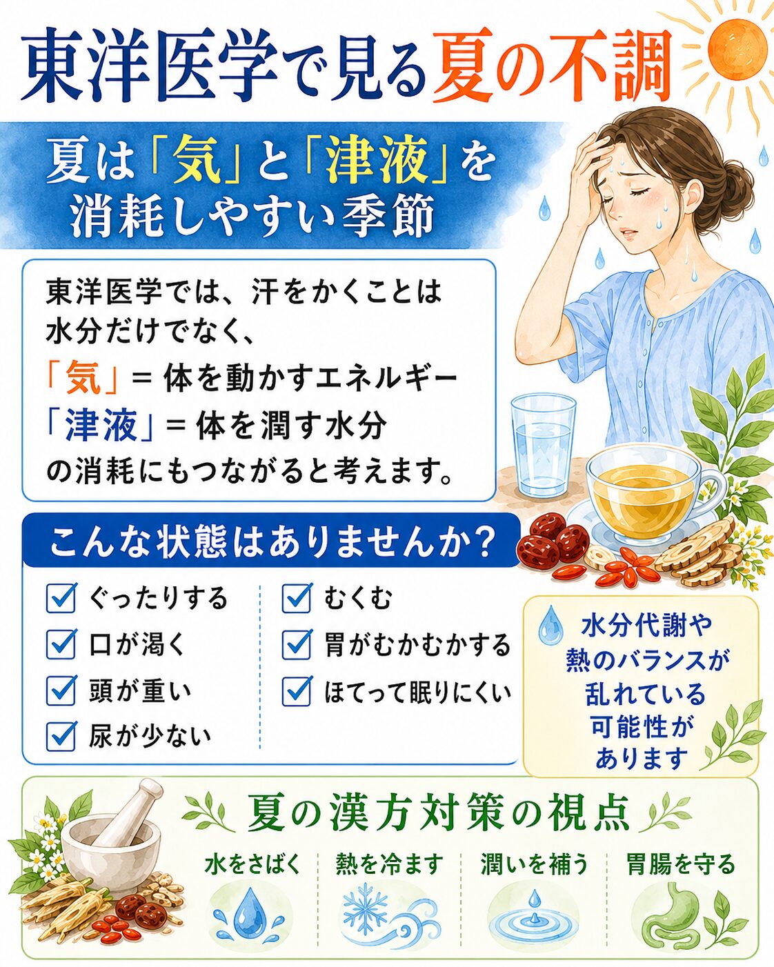 夏バテ 熱中症対策 東洋医学 漢方薬局ほどよい堂