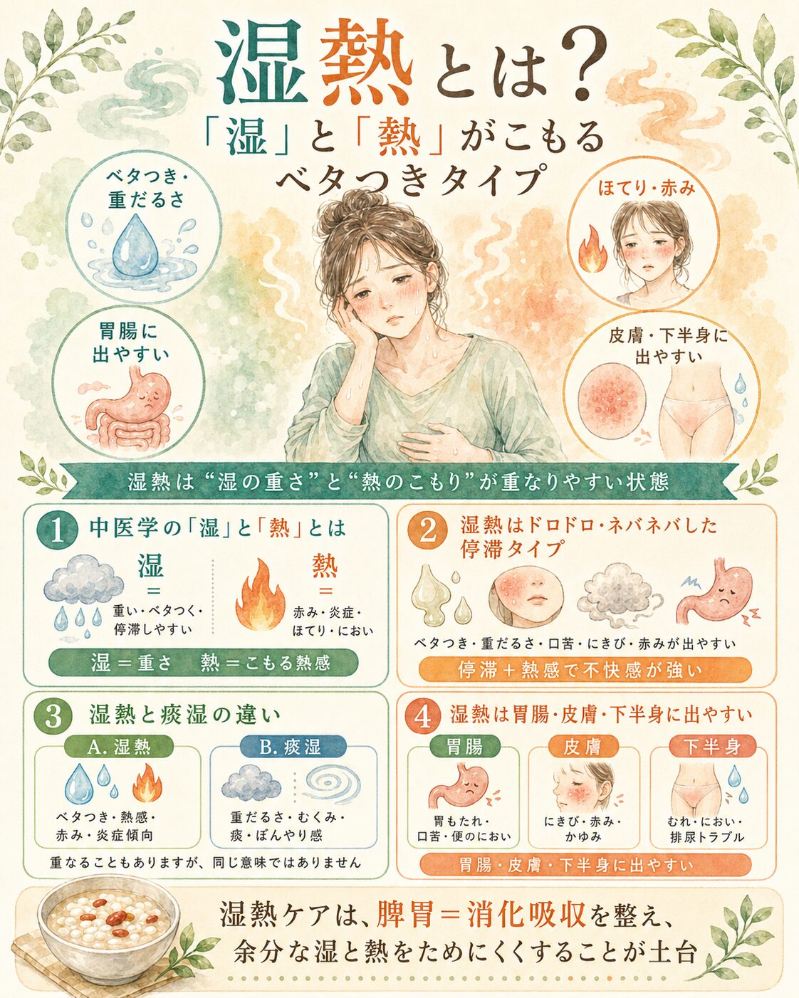 湿熱とはニキビほてり口臭だるさに多い体質を漢方で解説