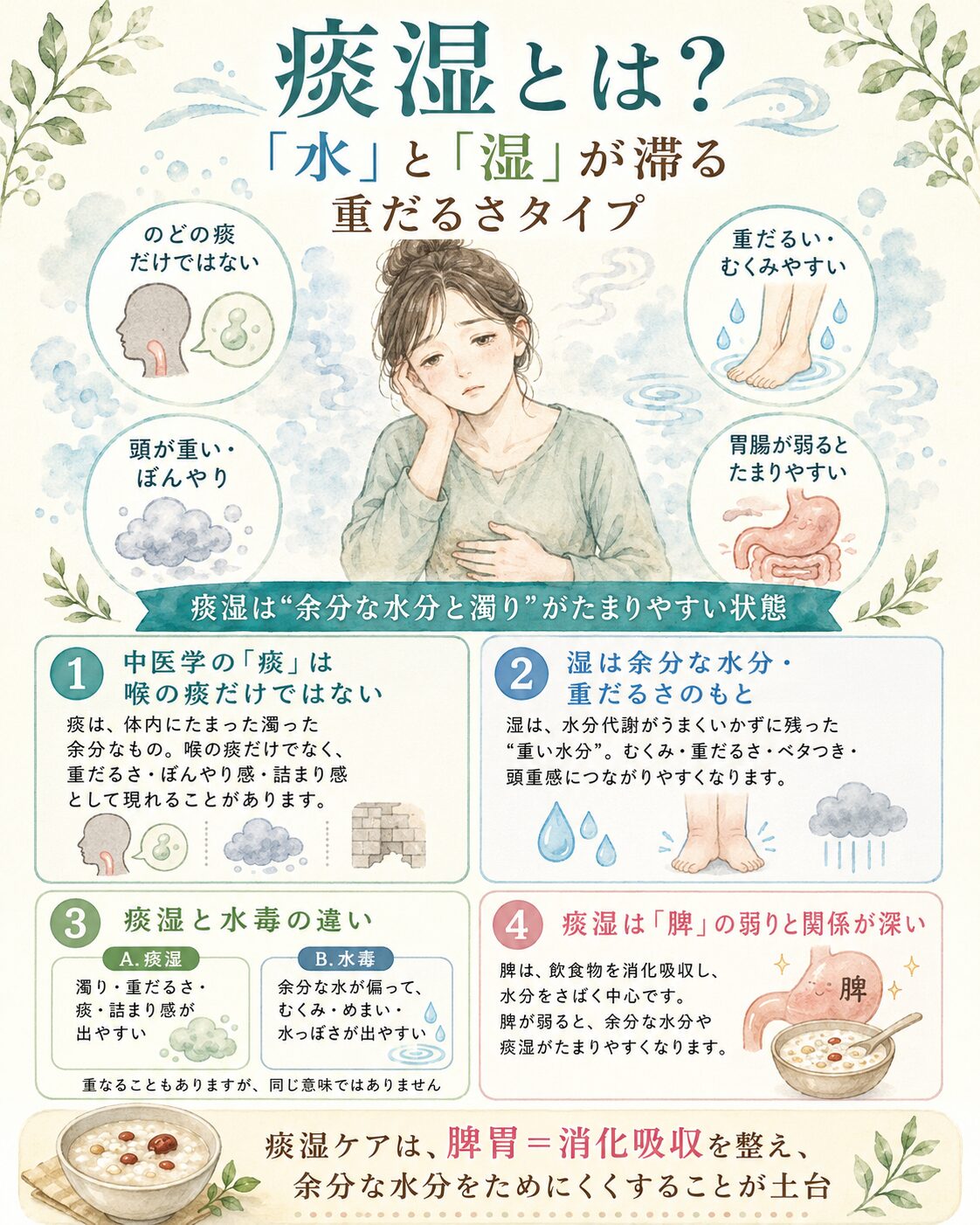 痰湿とはむくみ重だるさ胃もたれに多い体質を漢方で解説