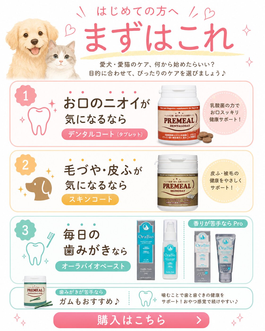 初めての方におすすめの商品選び