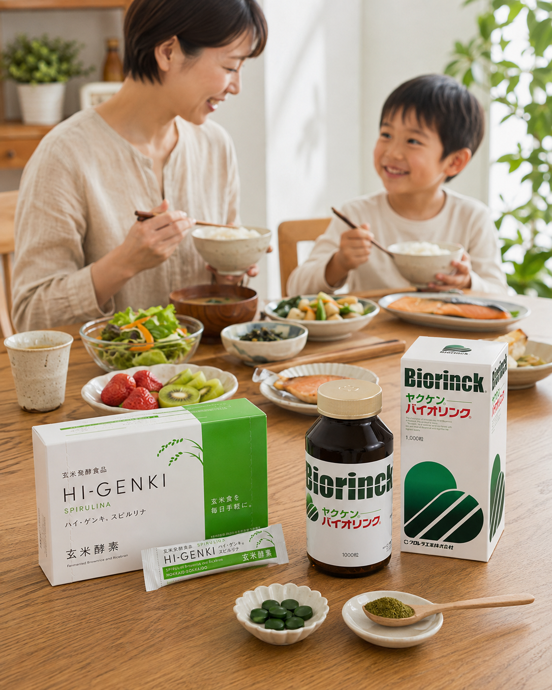 子どもの栄養を考えた家庭の食卓とクロレラのバイオリンク、玄米酵素
