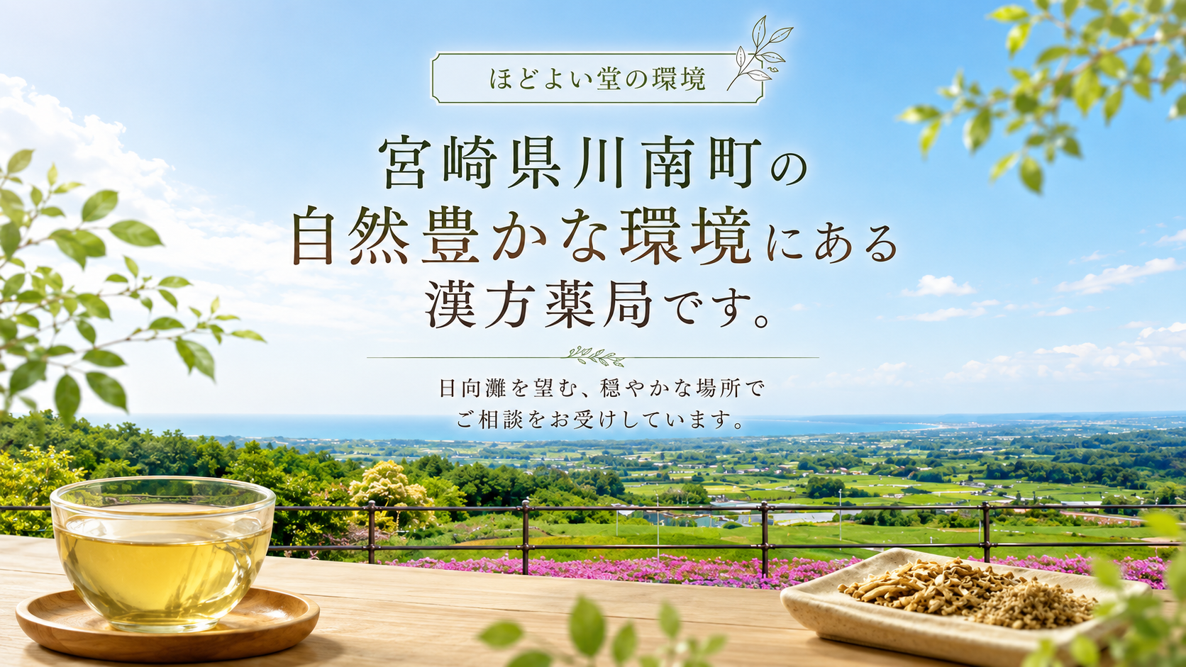 宮崎県川南町の自然に囲まれた漢方薬局ほどよい堂